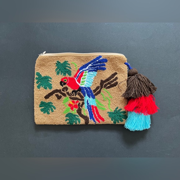 Multi-Purpose Handwoven Tropical Bird Bag -  Colorful Wayuu Macaw Sleeve Cover - Picture 6 of 9